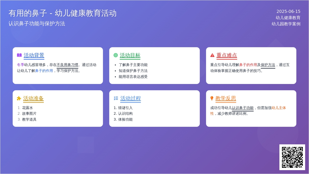 中班健康活动教案：有用的鼻子教案(附教学反思)