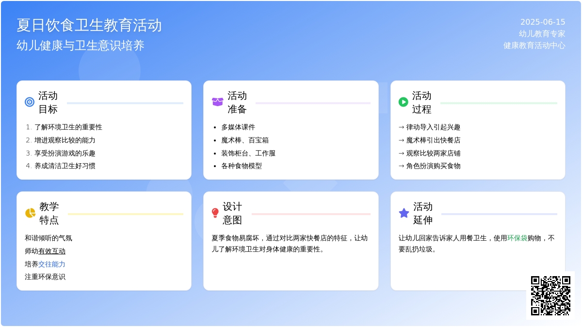 中班健康活动教案：夏日饮食卫生教案(附教学反思)