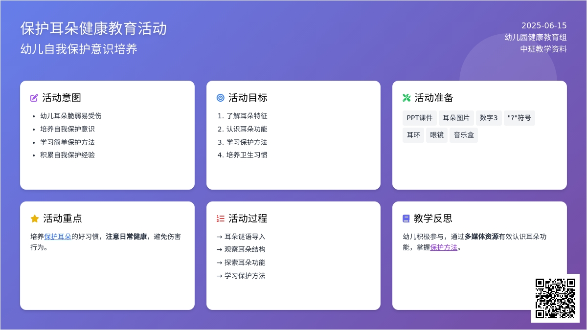中班健康保护耳朵教案反思