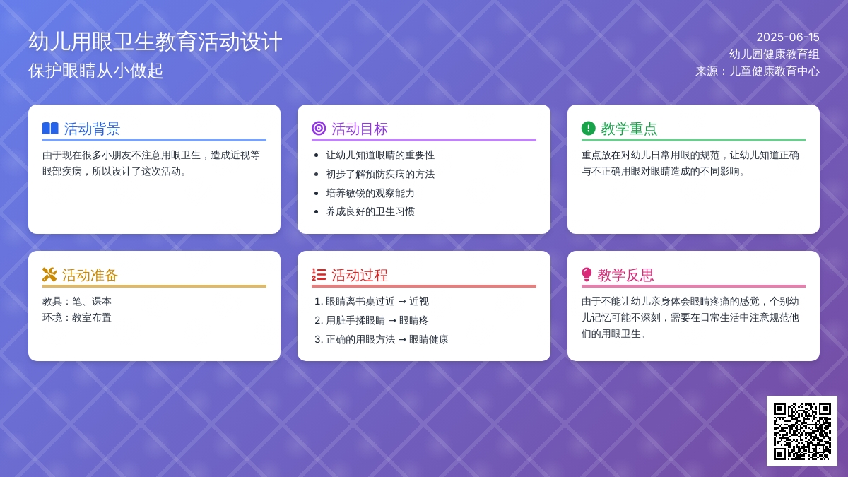 中班健康保护眼睛教案反思