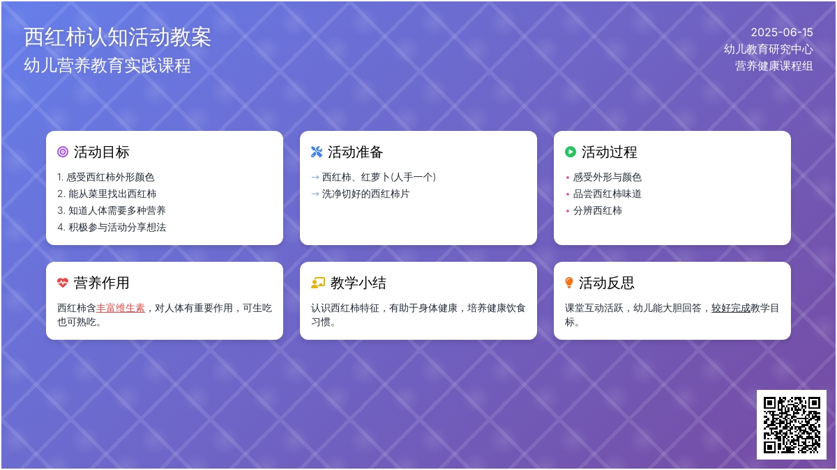 中班健康活动认识西红柿教案反思