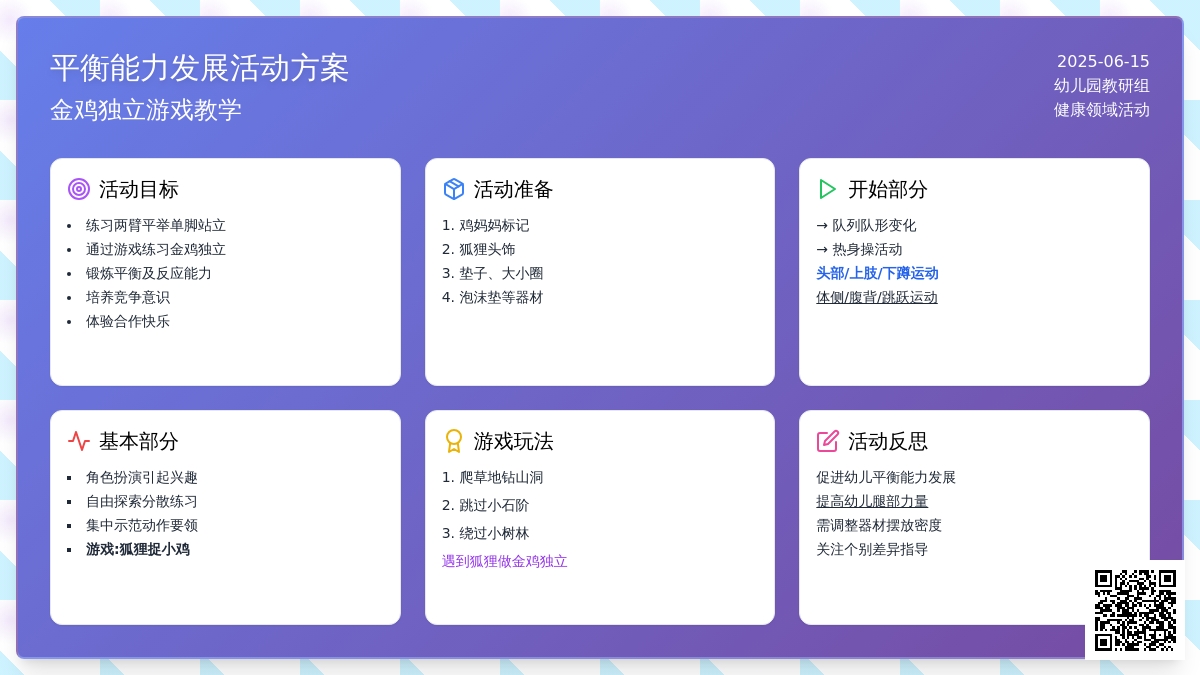 中班健康活动金鸡独立教案反思