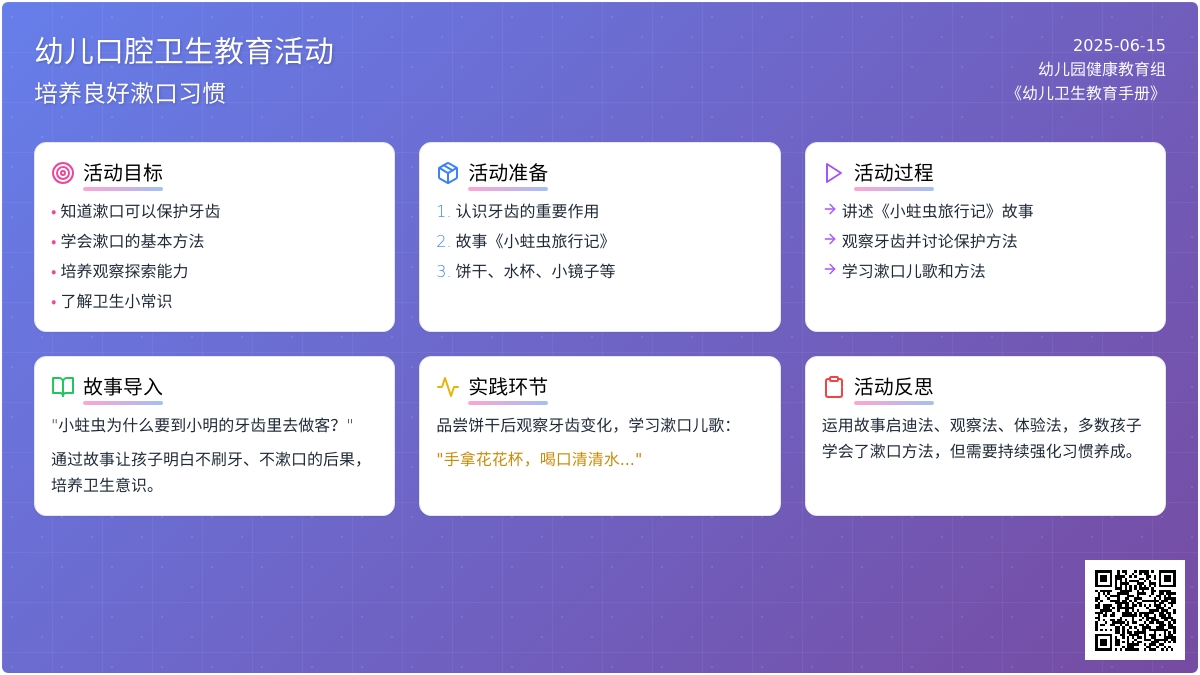 中班健康活动饭后要漱口教案反思