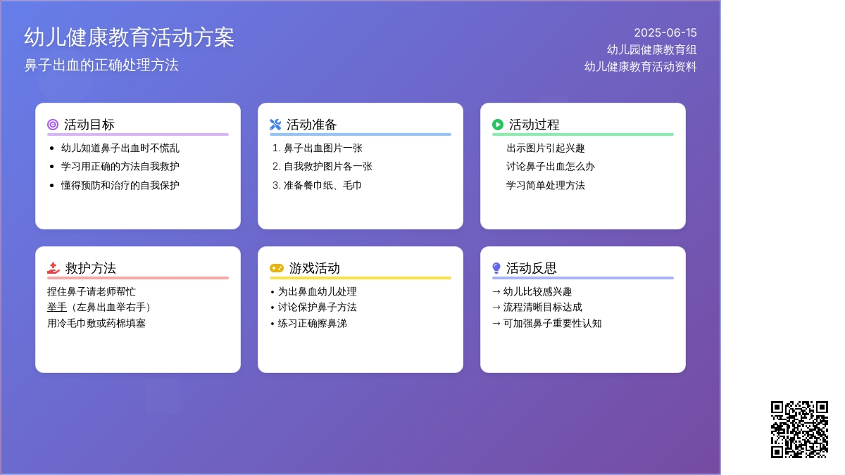 中班健康活动鼻子出血怎么办教案反思