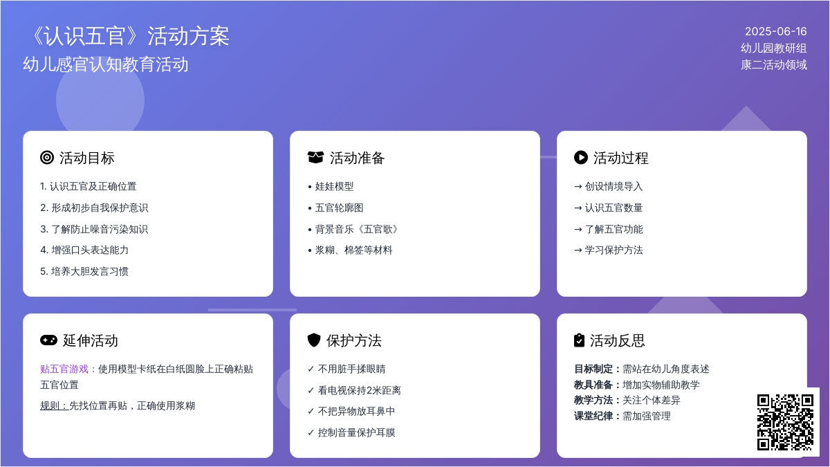 中班健康认识五官教案反思