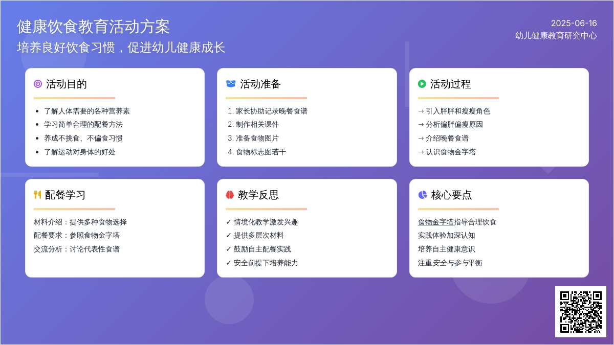 中班健康活动我会配餐教案反思
