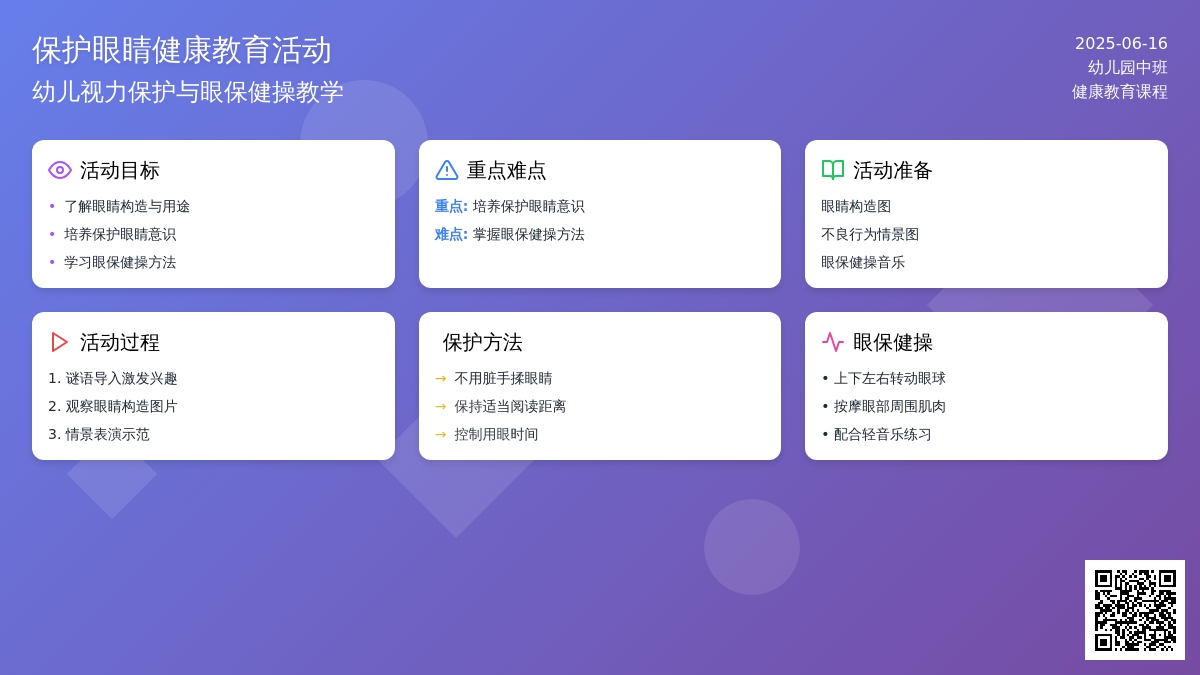 中班健康眼保护教育教案反思