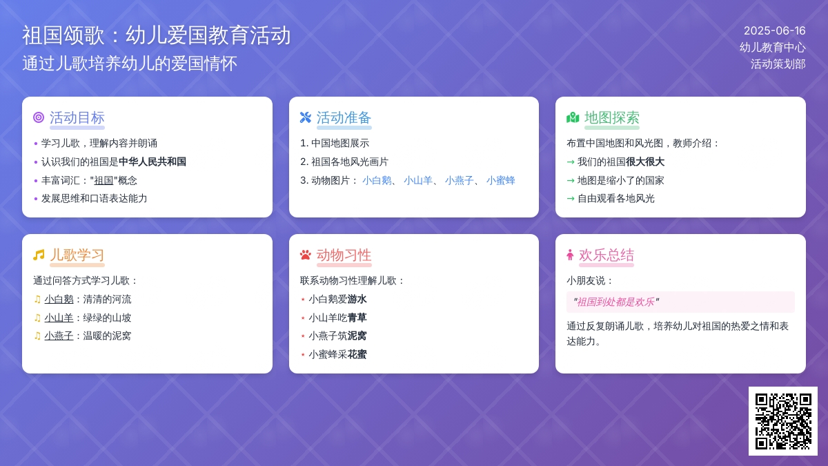 中班社会活动教案：祖国教案