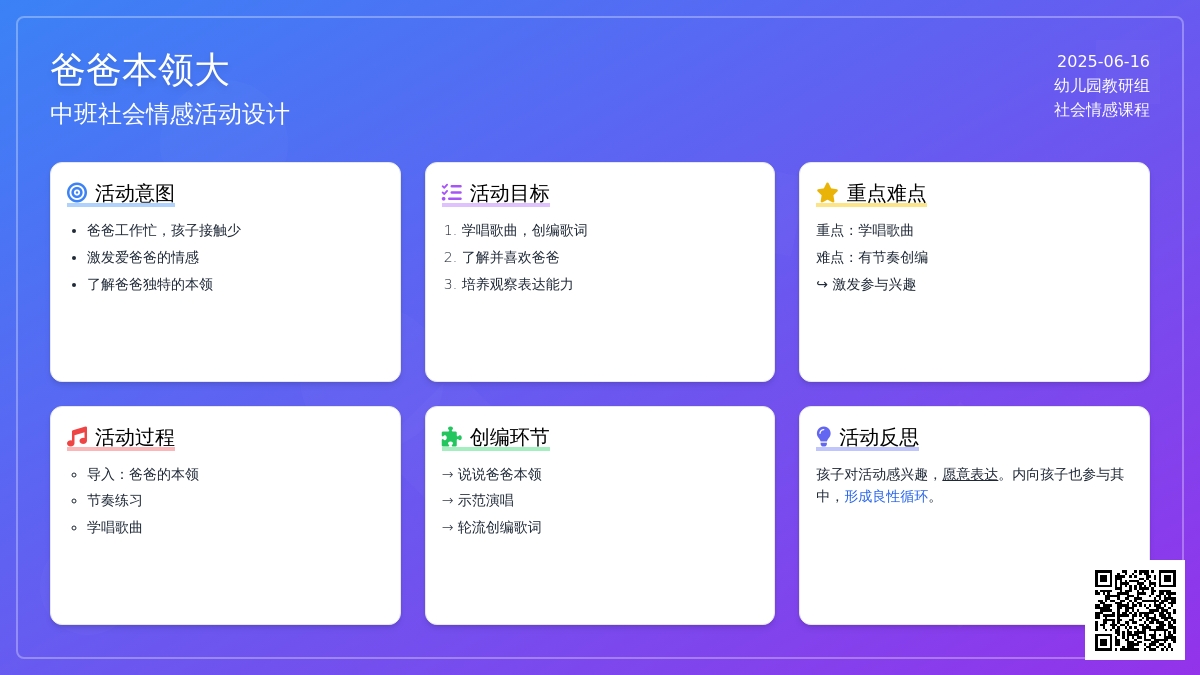 中班社会活动教案：爸爸本领大教案(附教学反思)