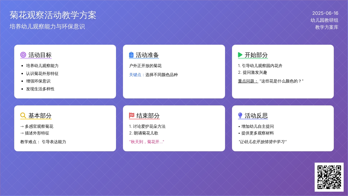 中班社会活动美丽的菊花教案反思