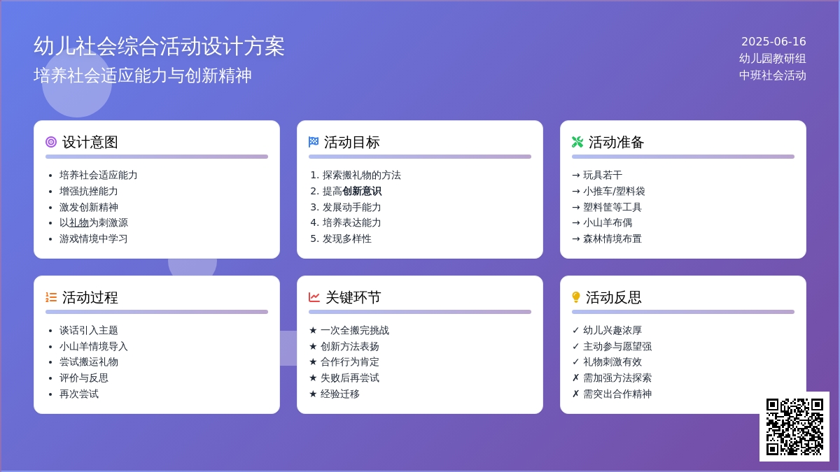 中班社会活动搬礼物教案反思