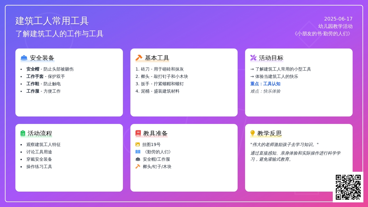 中班社会我是建筑工人教案反思
