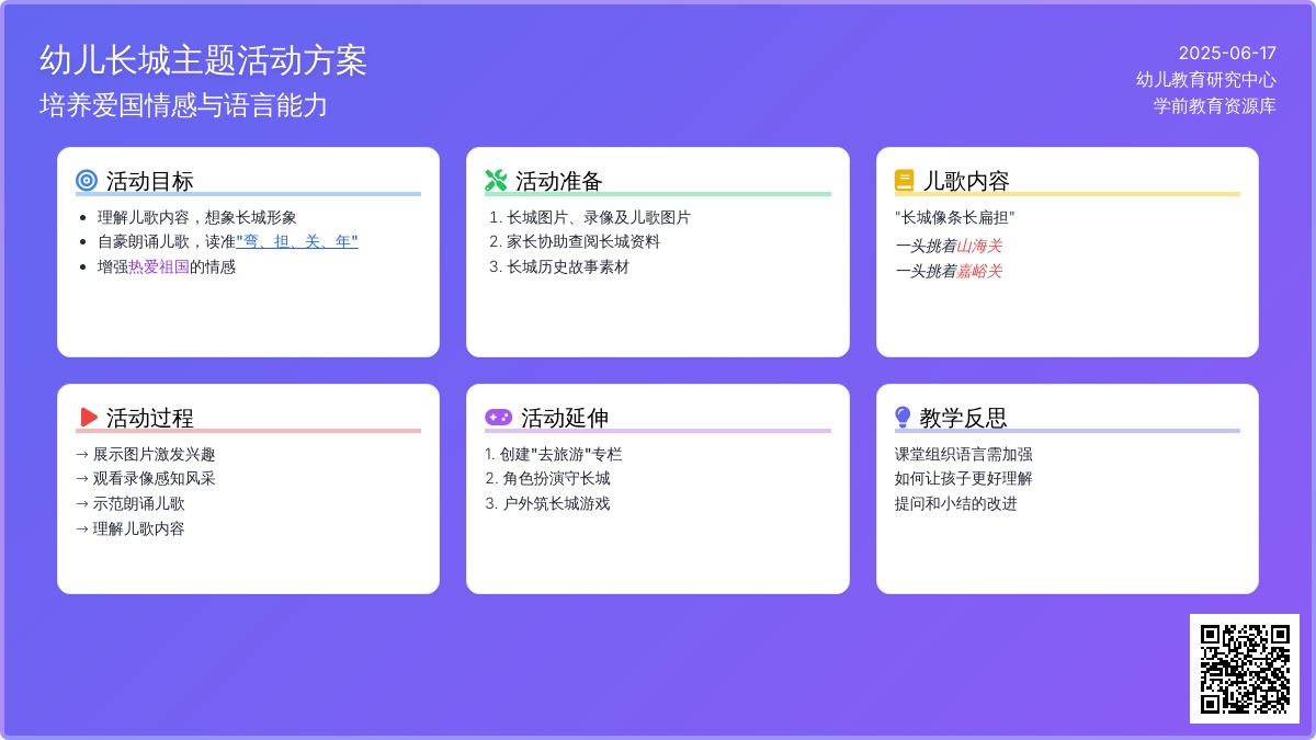 中班社会活动万里长城教案反思