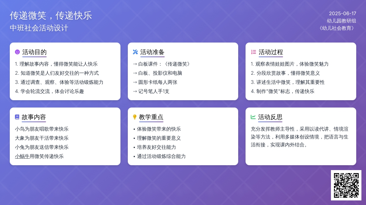 中班社会活动传递微笑传递快乐教案反思