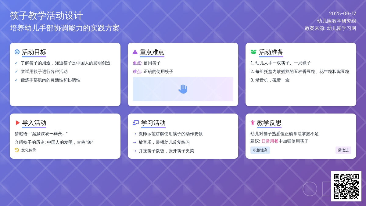 中班社会活动神奇的筷子教案反思