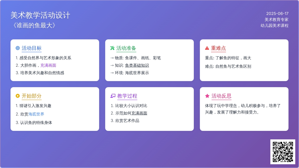 中班美术活动美丽的鱼教案反思