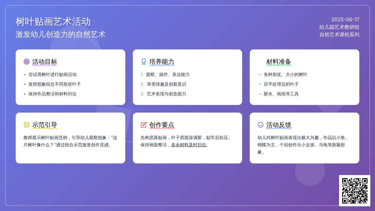 中班美术活动有趣的树叶贴画教案反思