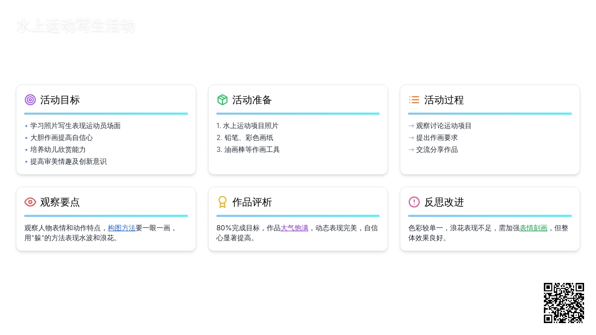 中班美术活动水上运动项目教案反思