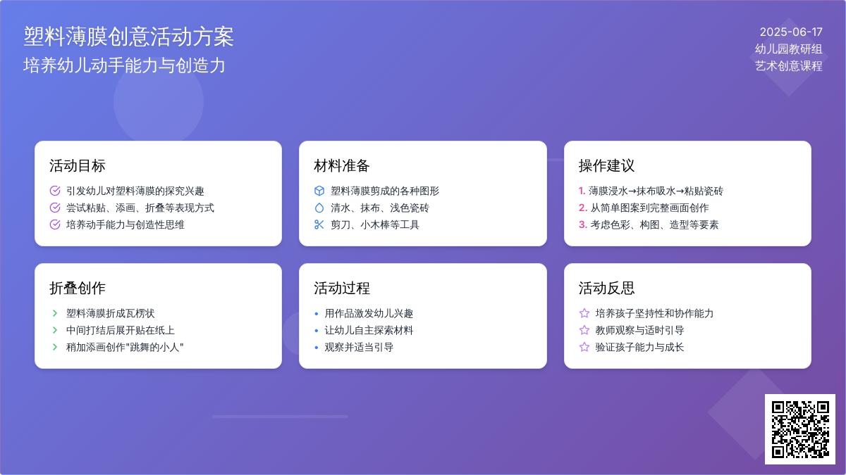 中班美术活动塑料薄膜创意坊教案反思