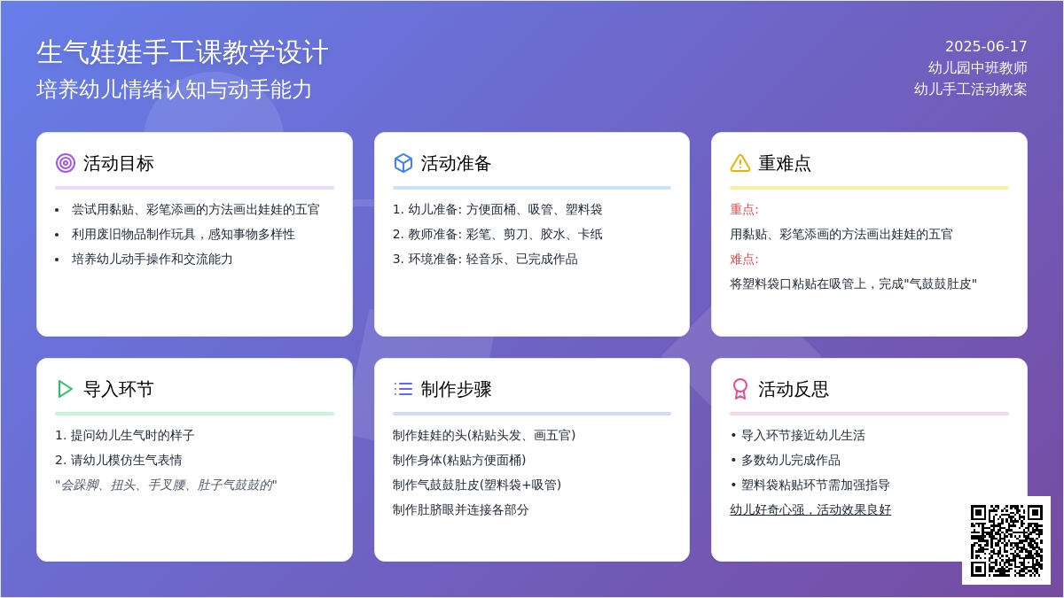 中班美术活动生气娃娃教案反思