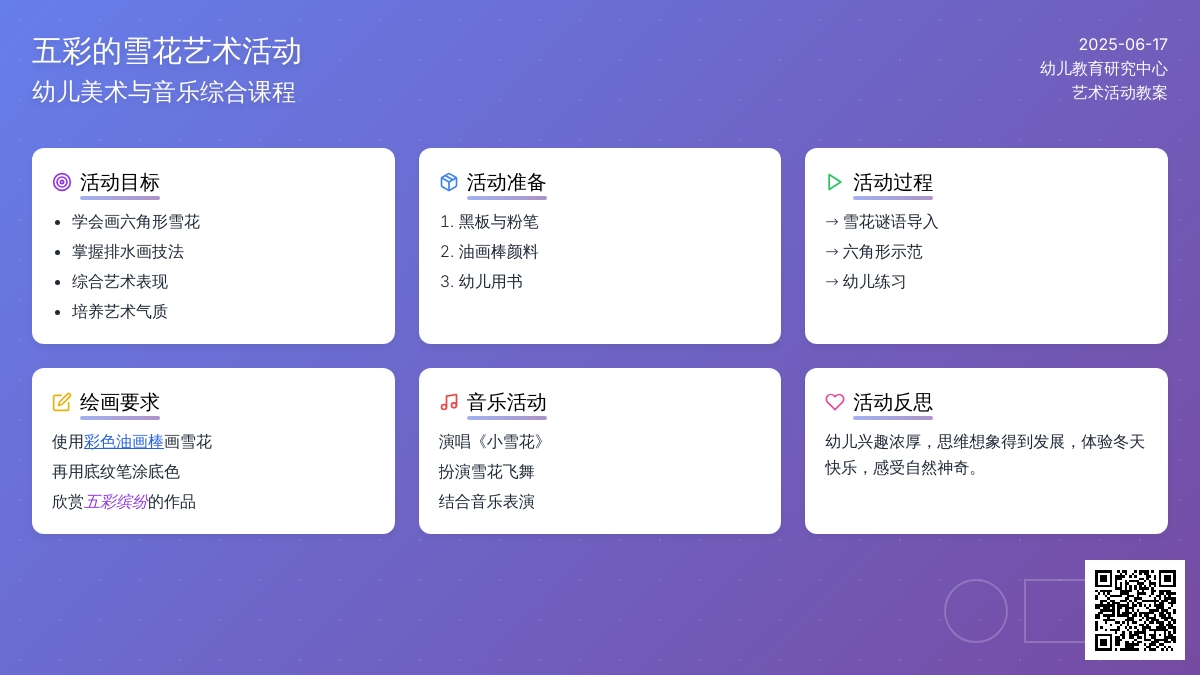 中班美术活动五彩的雪花教案反思