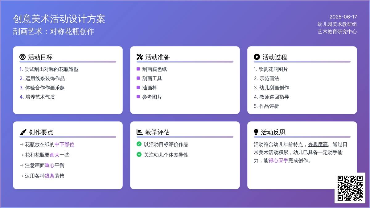 中班美术活动花瓶刮画教案反思
