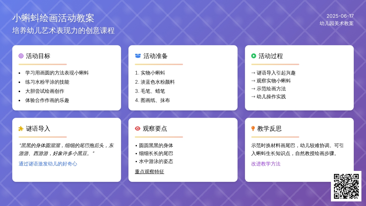 中班美术活动快乐的小蝌蚪教案反思
