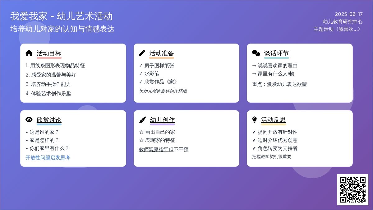 中班美术活动我爱我家教案反思