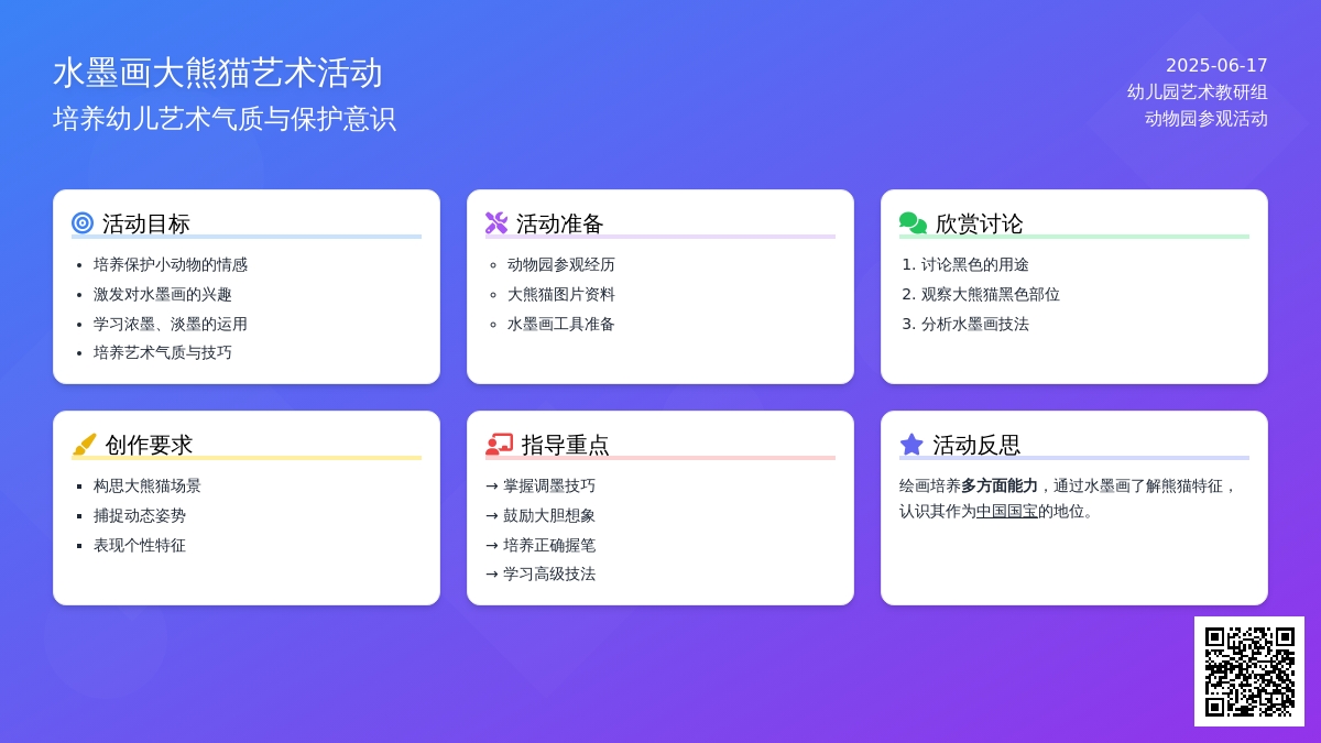 中班美术活动水墨画—大熊猫教案反思