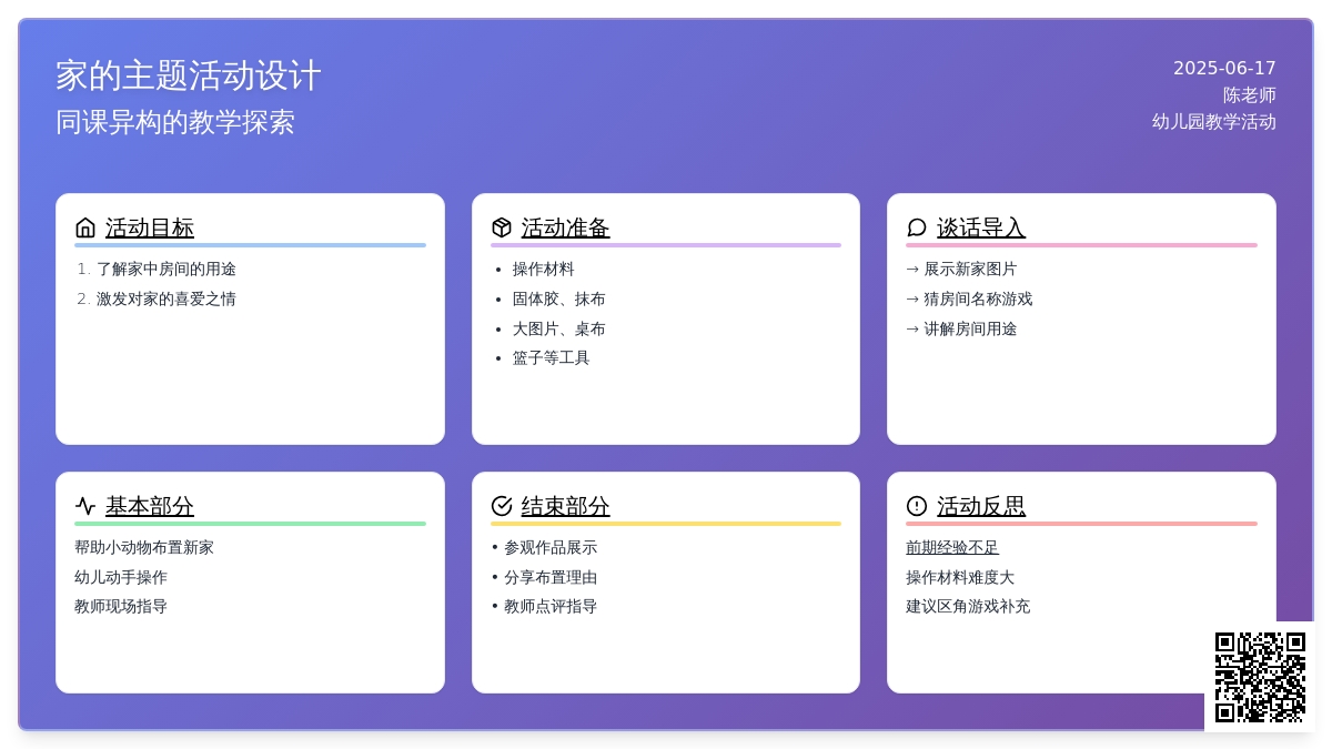 中班美术活动布置新家教案反思