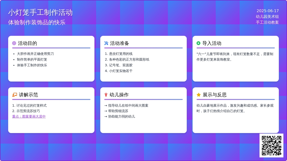 中班美工六一活动小灯笼教案反思