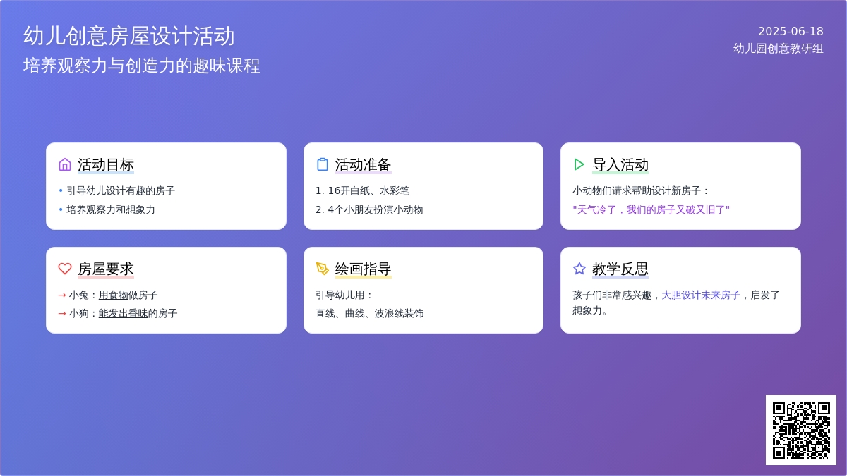 中班美术（线条画）有趣的房子教案反思