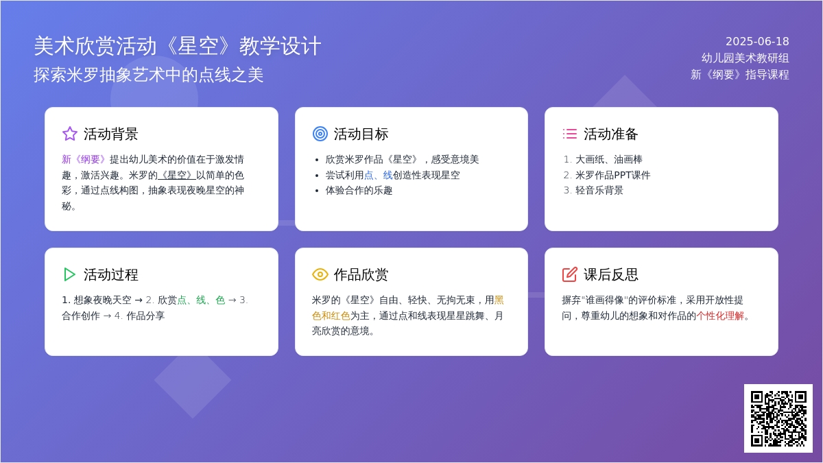 幼儿园中大班美术欣赏星空教案反思