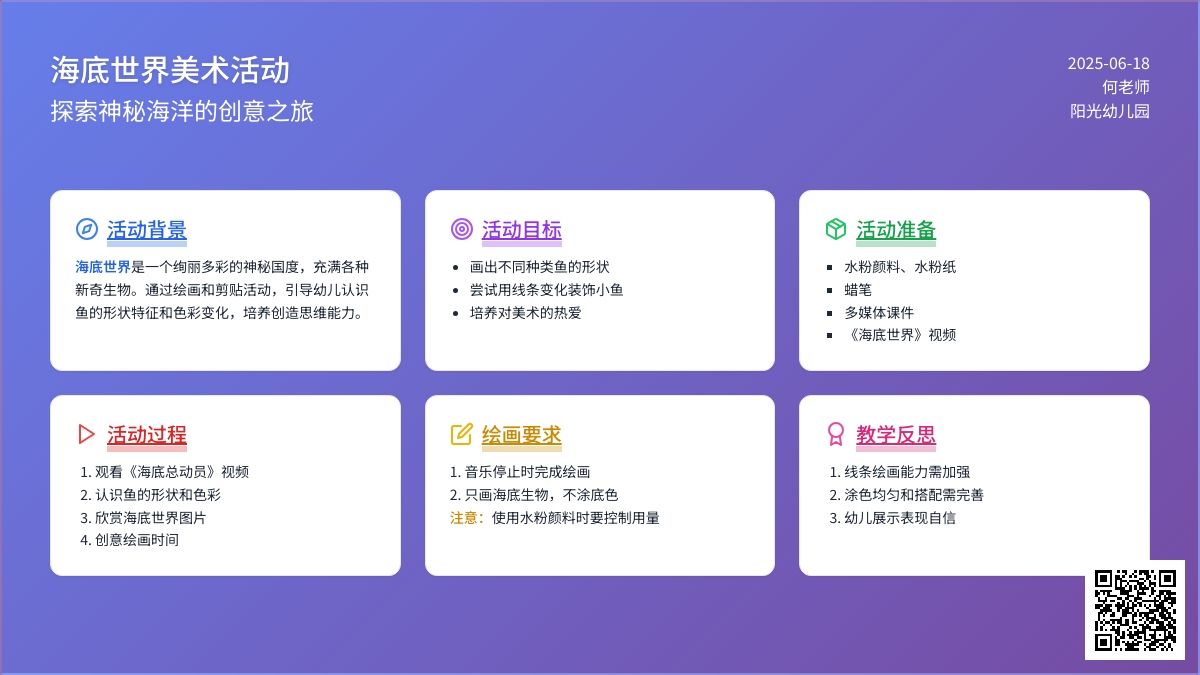 中班美术公开课海底世界教案反思