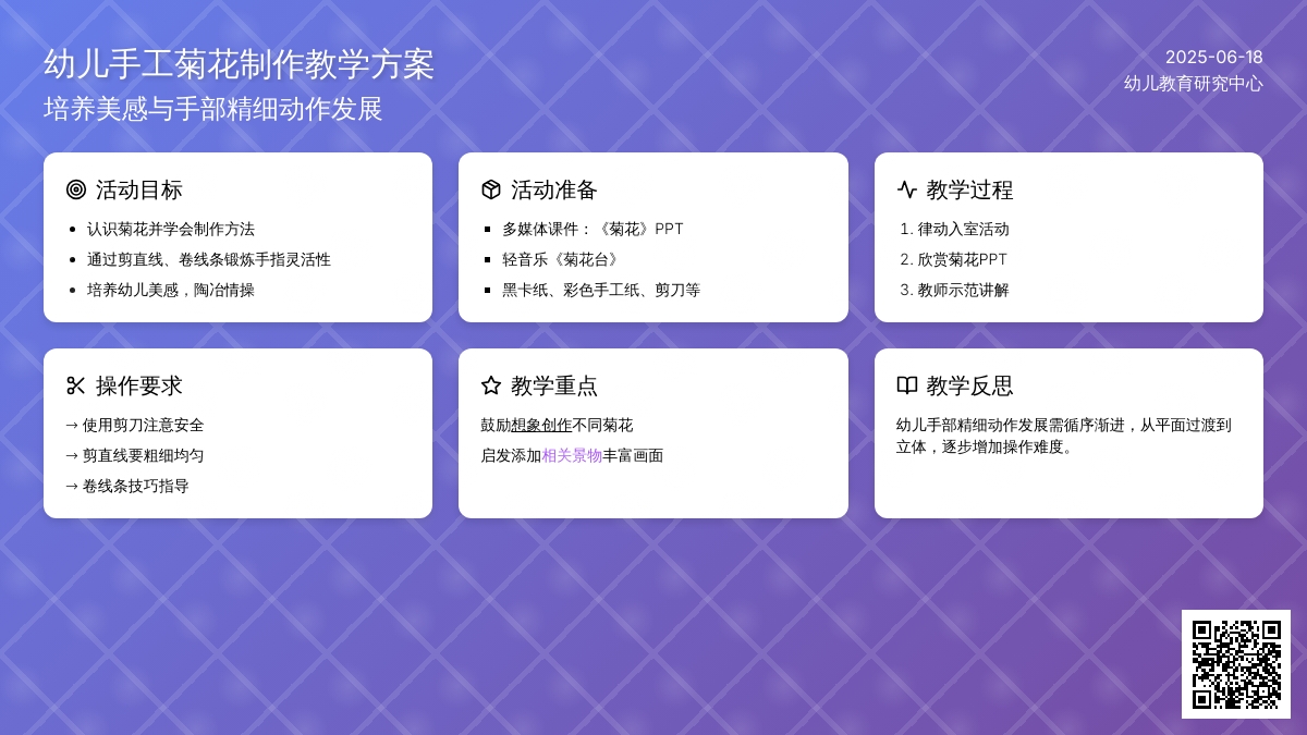 中班美工活动菊花教案反思