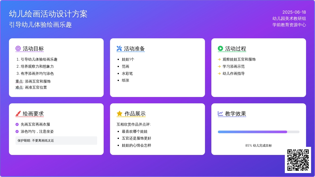 中班美术我给娃娃画像教案