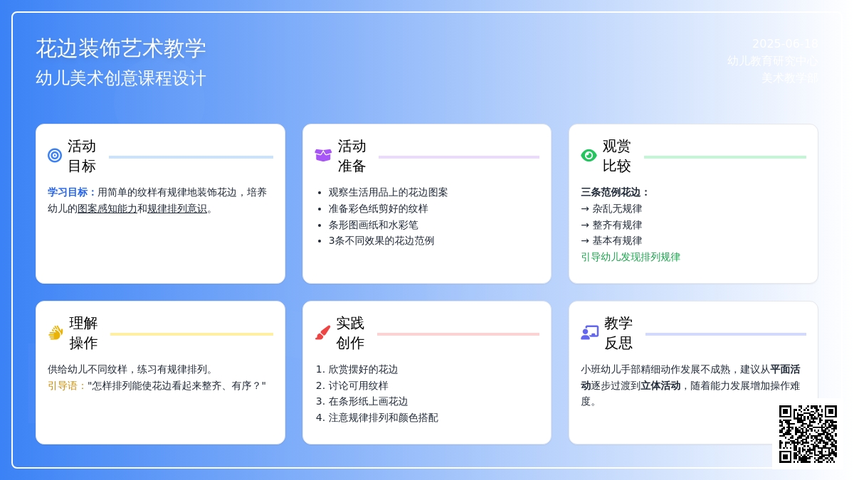 中班美术设计美丽的花边教案反思