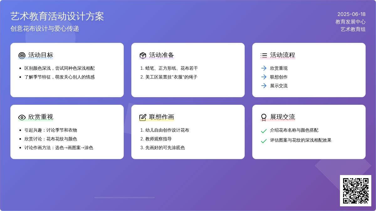 中班美术美丽的花布教案反思