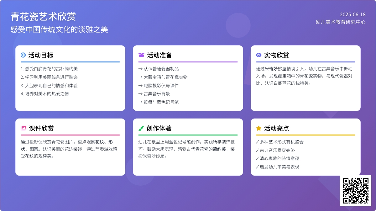 中班美术欣赏活动美丽的青花瓷教案反思