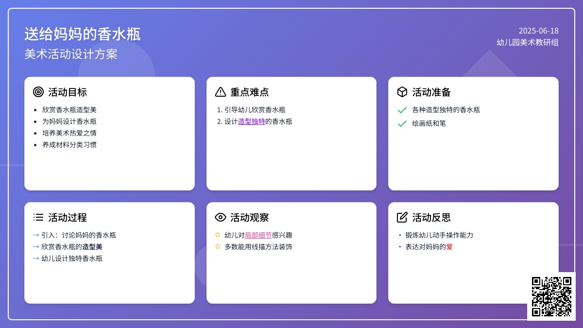 中班美术送给妈妈的香水瓶教案反思
