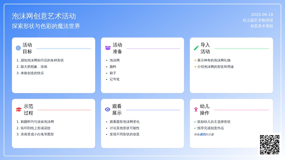 中班美术活动泡沫网变魔术教案