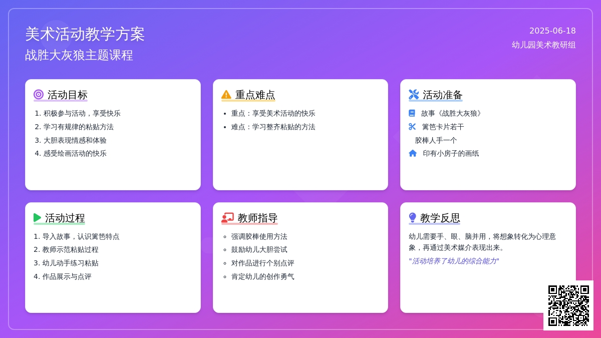 中班美术活动战胜大灰狼教案反思