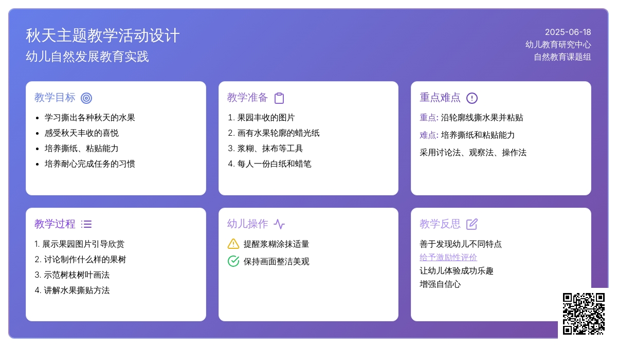 中班美工活动秋天的果实教案反思