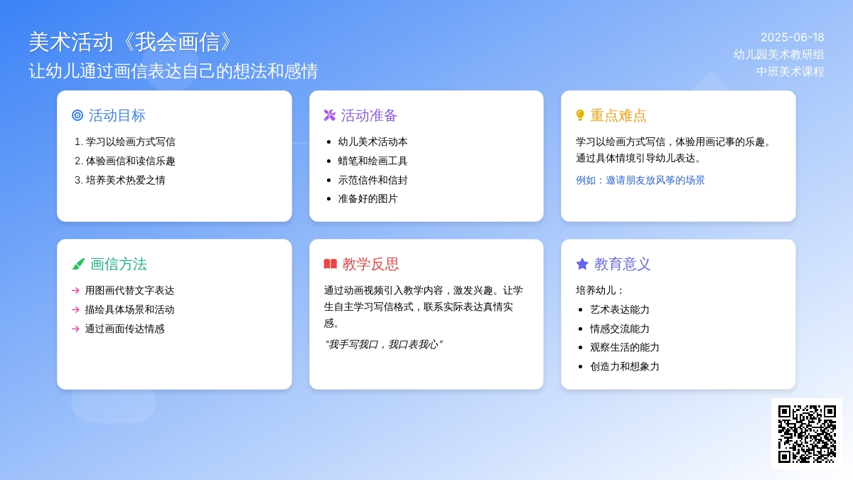 中班美术活动我会画信教案反思