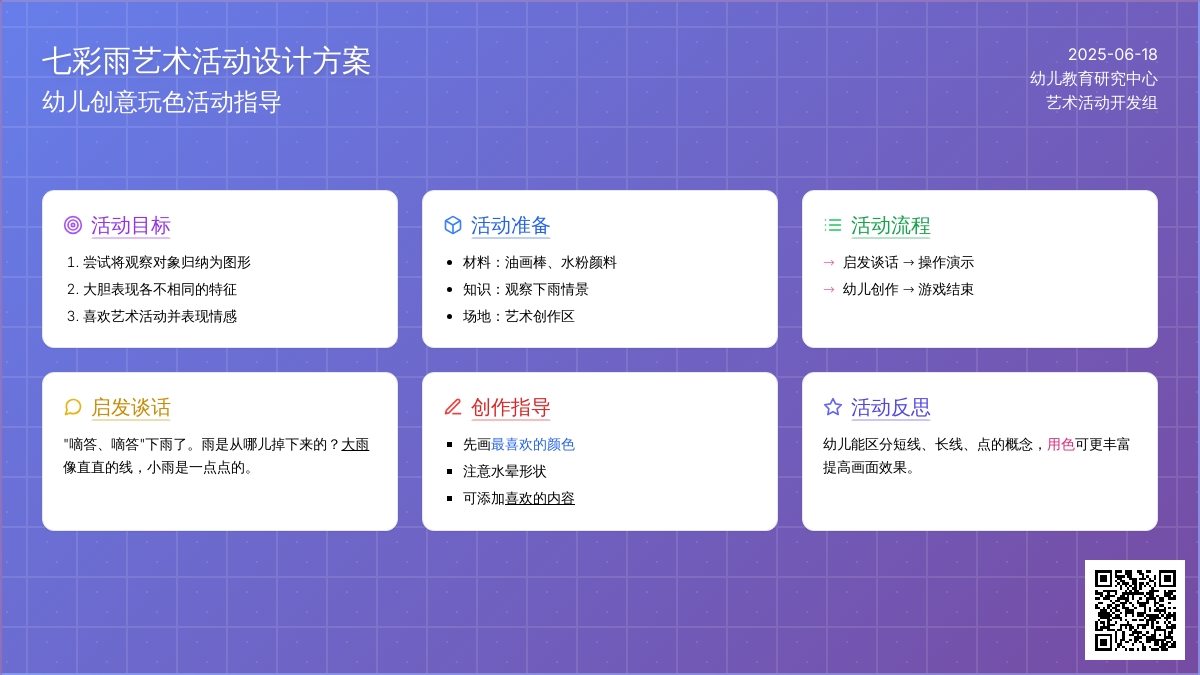 中班美术七彩雨教案反思