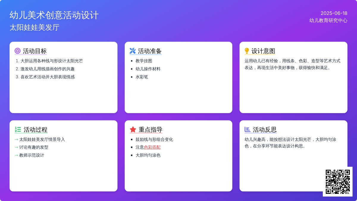 中班美术太阳娃娃美发厅教案反思