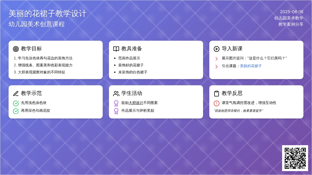 中班美术美丽的花裙子教案反思
