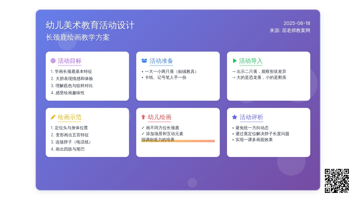 中班美术有趣的长颈鹿教案反思