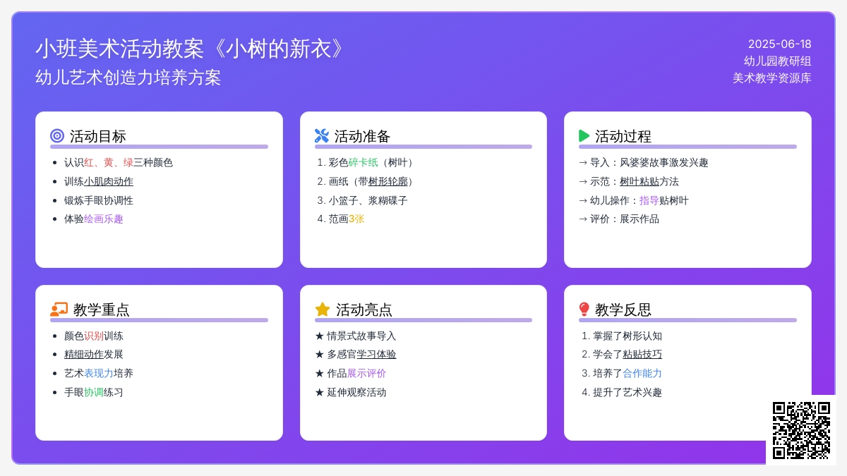 中班美术小树的新衣教案反思