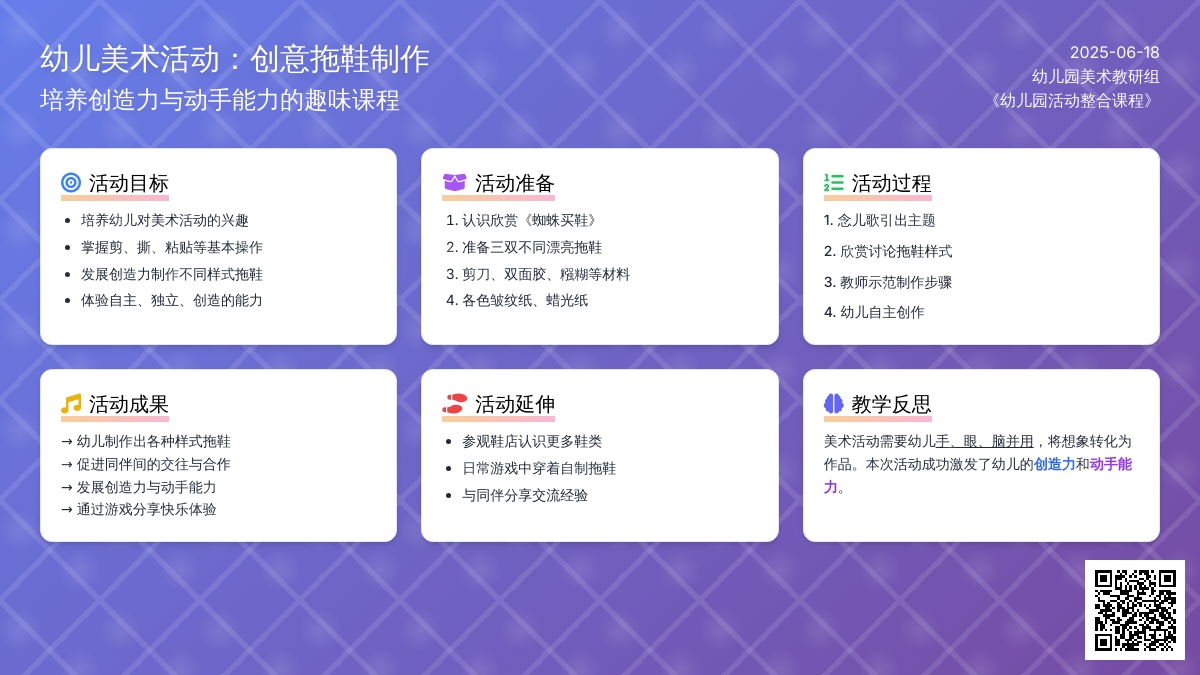 中班美术美丽的拖鞋教案反思